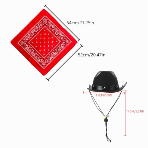 AWOCAN Chapeau de Cowboy et Bandana pour Chien et Chat - Chapeau de déguisement pour Chien et Chat - Chapeau de Cosplay pour Chiot - Décoration de fête pour Animal Domestique (Noir) – vue 2
