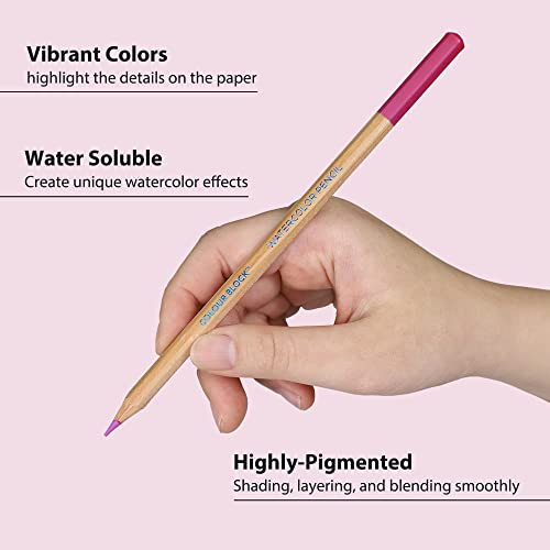 Colour Block Watercolor Pencil Travel Art Set I 34Pc Professional Drawing Kit, 50Sheets Drawing Pad, Paint Brushes I Vibrant Pigments For Coloring, Blending #TOP2