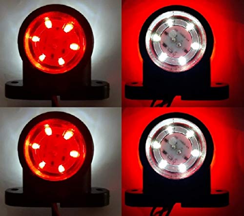 VNVIS 4 x petits feux de position latéraux LED 12 / 24V rouge/blanc s'allume châssis de camion remorque de camping-car