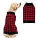PUPTECK Dog Sweater Plaid Pet Cat Winter Knitwear Warm Clothes Red Large