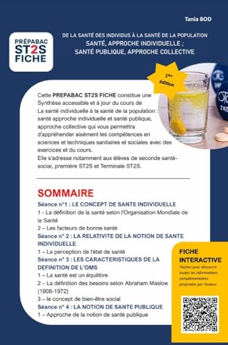 livre PrépaBac ST2S – Santé individuelle et santé publique : Fiches claires, définitions, notions clés et entraînement pour réussir l’épreuve de sciences et techniques sanitaires et sociales (bac ST2S)