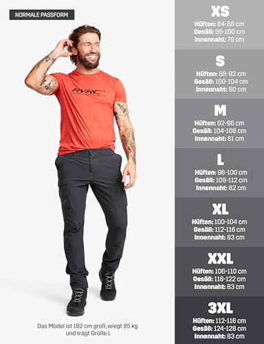 RevolutionRace Adventure Cargo Stretch Pants für Herren, Wanderhose für viele Outdoor-Aktivitäten, Anthracite, XL