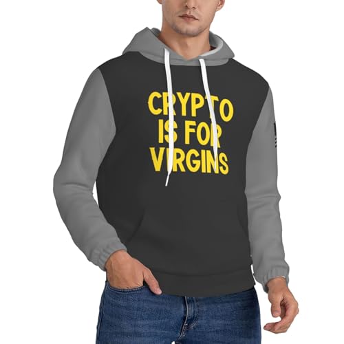 Men'S Hoodies Crypto Is For Virgins Hoody Lightweight Warm Pullover Hooded Sweatshirts,