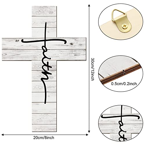 Jetec JETEC-CROSS -41 3 Pieces Faith Love Hope Cross Sign Wood Wall Hanging Cross Rustic Cross Wall Decor Vintage Cross Wall Art Religious Love Cross Wall Decor Farmhouse Home Hanging Decor thumb #1