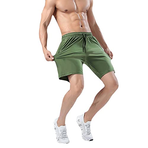 Kit 3 Short Masculina Bermuda Lisa de Academia e Corrida - Azul/Verde/Cinza Claro/M