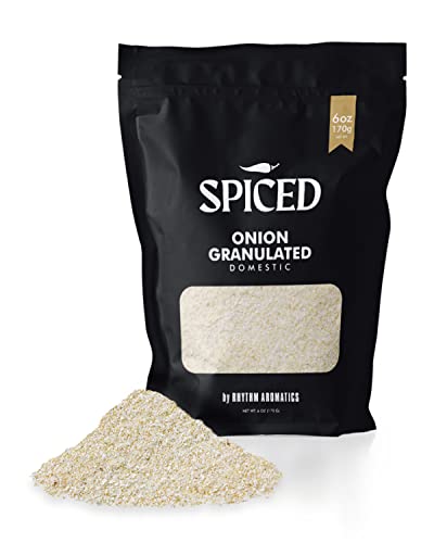Spiced Granulated Onion Powder, 6 Oz. Coarse Ground Onion Powder For Cooking, Seasoning And Spice Blends #TOP12