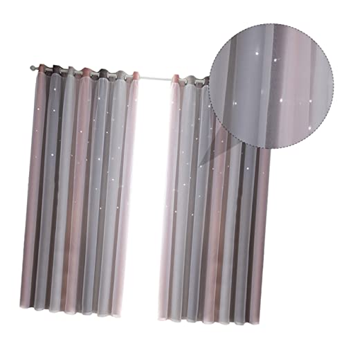 Rideaux occultants double couche UKCOCO en polyester et tulle durable - 5