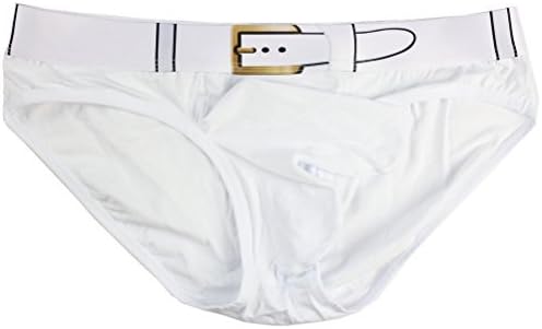 AUKU Mens Thong Breathe Underwear，Separation Triangular JJ Sets Underwear White