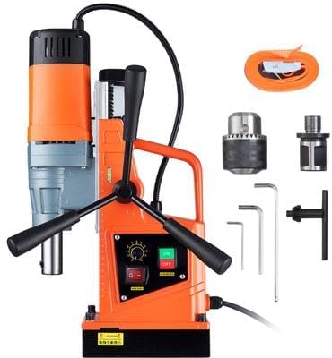 Happybuy Magnetic Drill, 1550W 2" Boring Diameter, 2922lbf/13000N 500 RPM Portable Electric Mag Drill Press with Variable Speed, Drilling Machine for Home Improvement, Industry, Railway