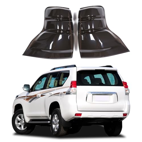 Tail Light Lamp Cover Guard Trim Compatible with Toyota Land Cruiser Prado 2010-2013 Smoked Tail Light Covers Rear Light Guards Exterior Accessories