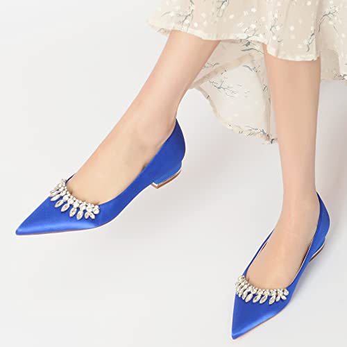 Women Slip-on Rhinestones Evening Dressy Pumps Wedding Prom Shoes Pointed Toe Wedding Flats2