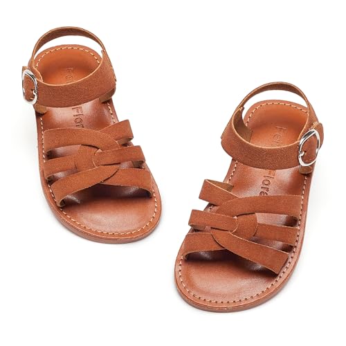 Image of Felix & Flora Toddler Girl Sandals - Little Girl Easter Dress Shoes Lightweight Open Toe Beach Holiday Flats
