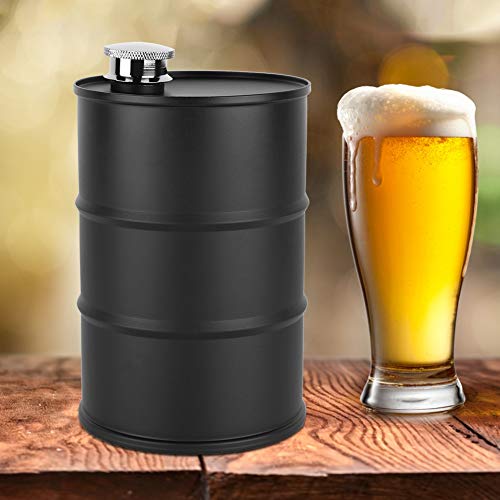 Edelstahl -Weinkolben, Schnaps -Hüftflaschen -Taschenflasche für Alkohol mit Versiegelungslid -Getränkebehälter einfach Füllung für Männer Frauen 700 ml (Schwarz)
