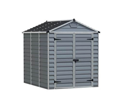 Canopia by Palram Gerätehaus Garten Skylight 6x8 Geräteschuppen Metall 185 x 229 cm Grau Polycarbonatplatten rostbeständig UV-Schutz