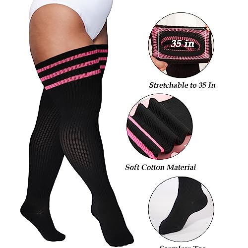 Plus Size Thigh High Socks for Women Thick Thighs Cotton Knit Extra Long Over the Knee Leg Warmer3