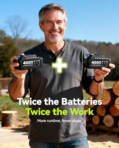 8 und 6 Zoll Mini Kettensäge,1300W Astsäge mit 8000mAh Batterie, Akku Säge mit Automatischem Öler und Werkzeugloser Kettenspannung, Kompatible mit Makita Akku 18V, Einhand Kettensäge für Holz, Ast 3