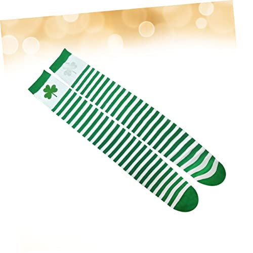 Fashionable Double Stripe Silk Stockings Children's Socks for School Uniform and Easter Green4