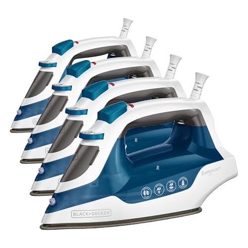 Image of BLACK+DECKER Easy Steam Compact Iron,IR06V,Dual Position Cord,TrueGlide Non-Stick Soleplate,Vertical Steam,SmartSteam,(Pack of 4)