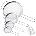 U.S. Kitchen Supply - Set of 4 Premium Quality Fine Mesh Stainless Steel Strainers with Wide Resting Ear Design - 3", 4", 5.5" and 8" Sizes - Sift, Strain, Drain and Rinse Vegetables, Pastas & Tea