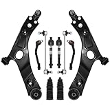 HAWK BROTHER Suspension Kit, Replacement For Control Arms with Ball Joint Sway Bar Link Tie Rods Boots Compatible With 2010-2013 Hyundai Tucson 2011-2013 Kia Sportage