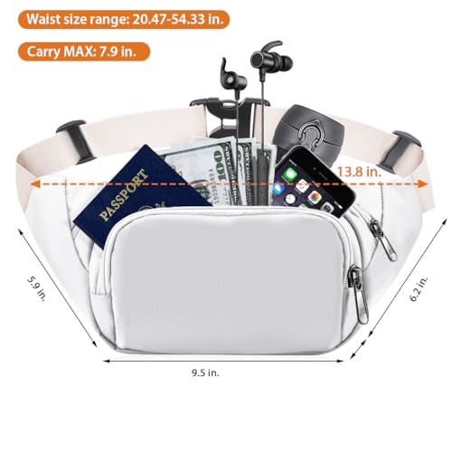 Image of Large Fanny Pack for Women Men - Syican Waist bag with 3-Zipper Pockets, Gifts for Enjoy Sports Traveling Workout Casual Hands-Free crossbody bags Fits MAX 7.9'' iPad & 6.6'' Phone