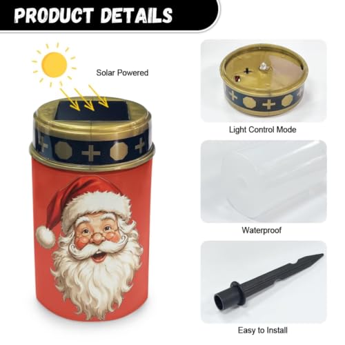 Image of Santa Claus Christmas Solar Light for Gravestone, 2 Pack