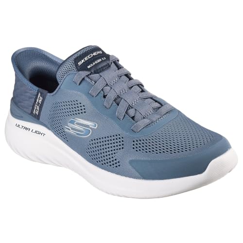 Skechers Bounder 2.0 Emerged Textile Men's Slate Trainers - UK 7 Light Blue