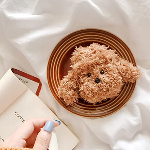 3pcs Organizer Autumn Use Brown Keychain Fluffy Covers Skin Charging Head Compatible Winter Shape Ca