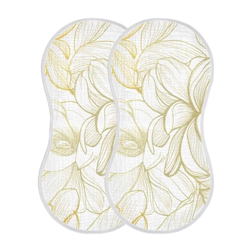 4 Pack Baby Burp Cloths, Soft Absorbent Burping Cloths for Babies, Cotton Milk Spit Up Rags, Large Size for Newborns, Baby Boys and Girls (Magnolia Pattern)3