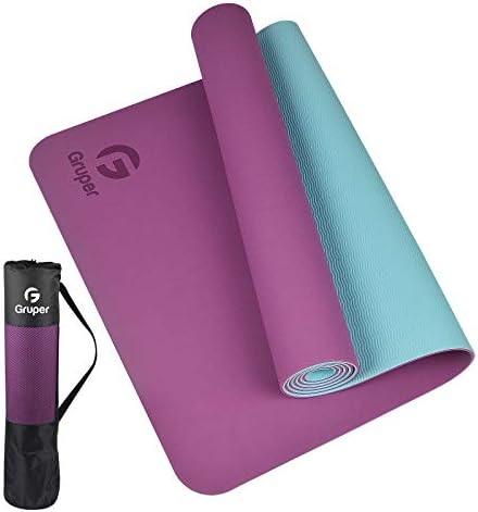 Gruper Yoga Mat Non Slip, Eco Friendly Fitness Exercise Mat with Carrying Strap,Pro Yoga Mats for Women,Workout Mats for Home, Pilates and Floor Exercises
