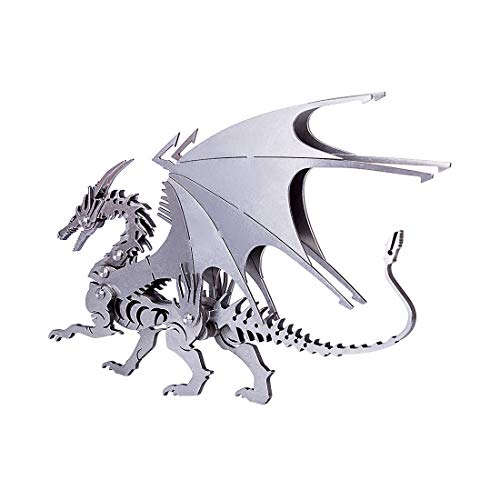 Zestaw samodzielnego złożenia metalowych puzzli 3D, model układanki smoka stali nierdzewnej dorosłych i dzieci, zabawka edukacyjna, łamigłówka, ozdoba biurko, zabawka kolekcjonerska