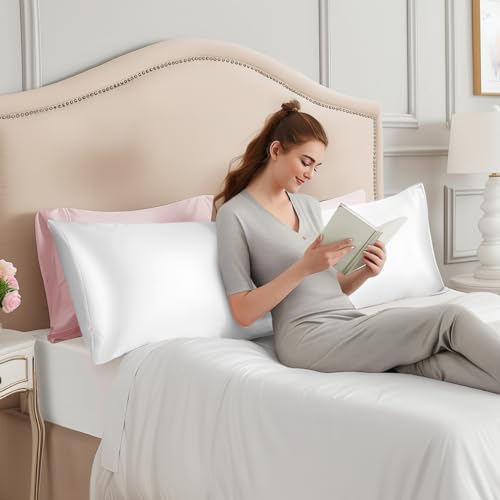 Image of INFIIXSO Silk Pillowcase White 20 inchx54 inch