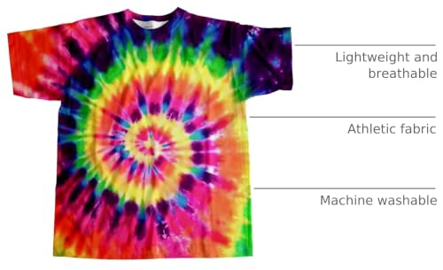 Image of Kids Tie Dye Shirt 6-18 Years Children Hippies Senior Tie-Dye Tee Tshirt for Boys' Girls'