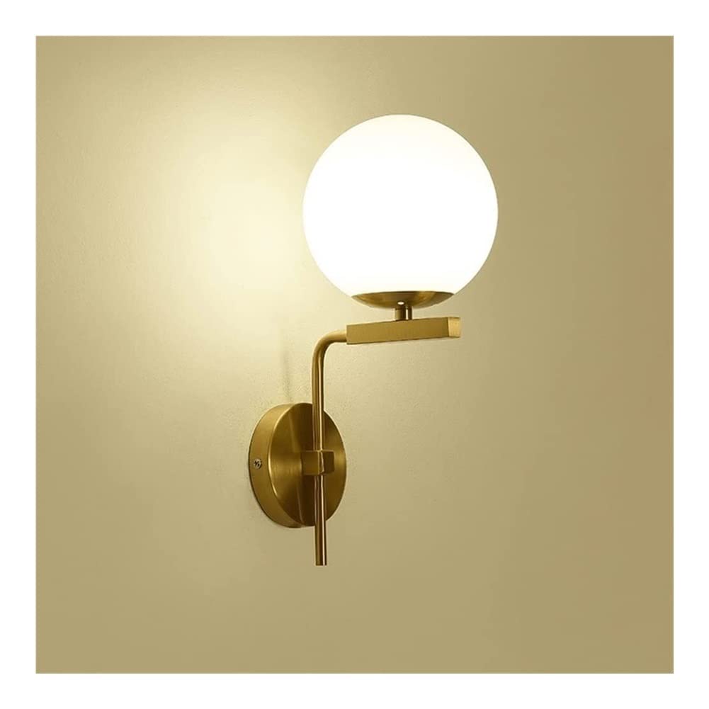 YNIYUJKL Wall Lamp, Wall Sconces Industrial Lighting,E27 All Copper Glass Indoor Wall Lamps Living Room Background Wall Corridor Balcony Wall Sconce Lighting