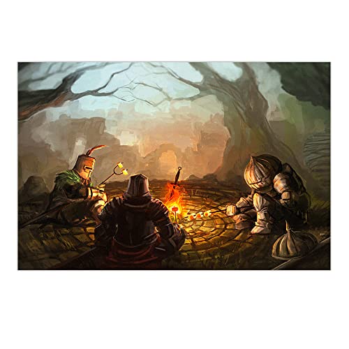 KANCAIGOU Dark Souls Canvas Prints Wall Art poster Home Decor For Home (A,12x18inch Unframed)
