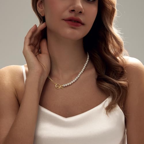 Image of Zeffy Pearl Necklace 4MM /6MM /8MM Dainty Round Imitation Pearl Choker Necklace Wedding Pearl Necklace Delicate Jewelry for Women Simple Bridesmaid Jewelry Gifts