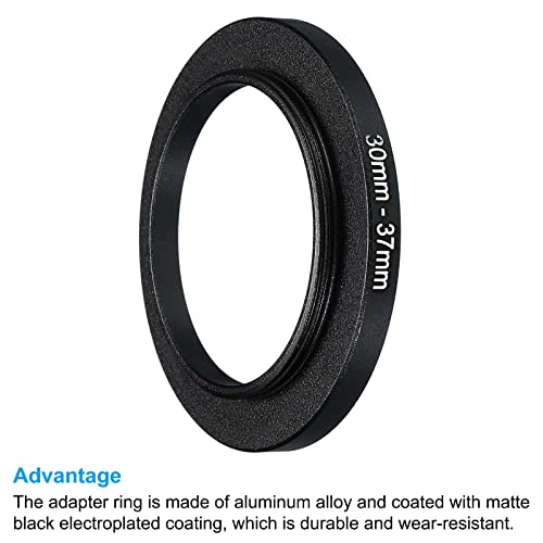 PATIKIL 30mm-37mm Metal Step Up Ring, Camera Lens Filter Adapter Ring Aluminum Filter Adapter Ring for Camera Lenses Hood Black - Image 4
