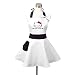 Lovely Hello Kitty White Retro Kitchen Aprons for Woman Girl Cotton Cooking Salon Pinafore Vintage Apron Dress