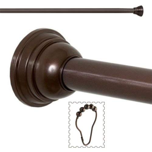 Oil Rubbed Bronze Decorative Adjustable Tension 41-72 inches with Ring Hooks