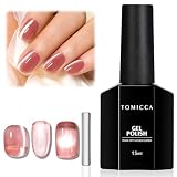 TOMICCA マグネットネイル 微粒子 カラーマグネットジェル 15ml 磁石付き ジェルネイル マグネットキャットアイジェル マグネットジェル UV/LED対応 初心者やネイリストに