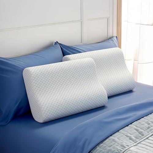 Image of SleepyHug OrthoCurve PRO Cervical Pillow | Orthopedic Contour Design for Neck, Shoulder & Spine Support | Pressure-Relieving Memory Foam | 50x30x10 cm | White (Pack of 2)