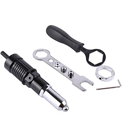 Nietenzange Set, Elektrische Nietpistolen Adapter, Nieten Einsatzmutter Power Drill Tool Kit, für Festes Spannen, Langlebig und Sicher - 2,4 MM-, 3,2