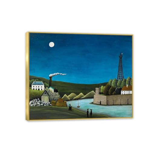Peinture Henri Rousseau La Seine à Suresnes pour déco salon chic