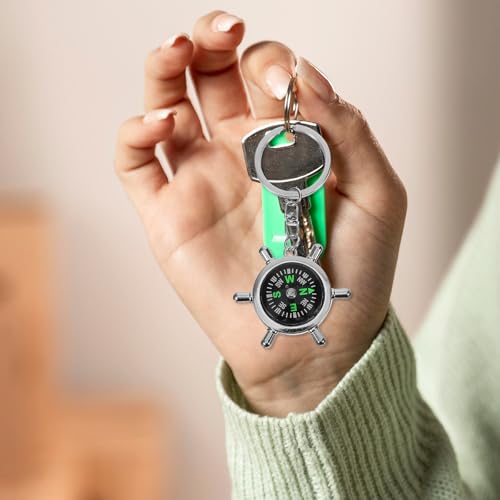 3 pcs llavero brújula timón portátil para camping miniatura 6