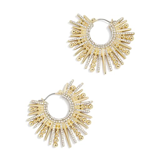 BaubleBar Jaskamal Gold Statement Earrings - Luxurious Sun Burst-Style, Hypoallergenic,