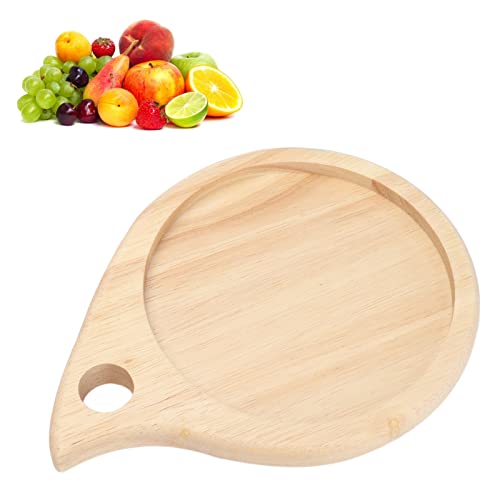 Tabla de cortar redonda, tabla de embutidos de madera, tabla decorativa para servir con asa para queso, pan, frutas, verduras, cocina