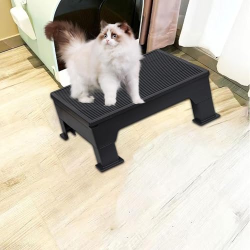 Mat de litière de chat anti projection tapis réglable noir Sharplace
