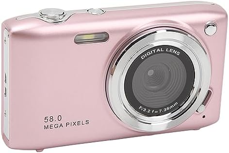 Digital Camera, 2.88 Inch Screen 58MP 4K HD 16X Zoom Fixed Focal Macro Timed Photography Digital Video Camera, 1800mAh Battery (Roseate)