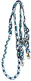 CHALLENGER Western Nylon Braided Roping Knotted Barrel Reins Purple Teal 60711