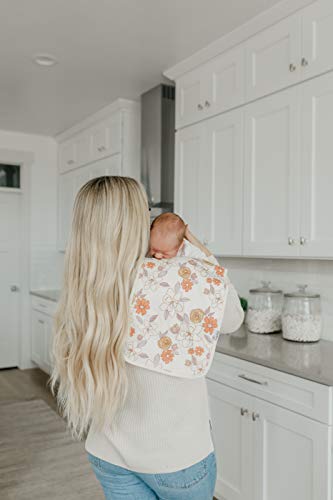 Image of Copper Pearl Premium Baby Burp Cloths - 3-Pack Large Cotton Burp Cloths, Extra Soft Spit Up Rags with 3 Absorbent Layers, Perfect for Baby Girl Gifts (21 inch x 10 inch Size, Ferra Set)